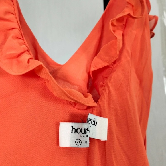 HOUSE OF CB 'Pixie' Flame Orange Ruffle Maxi Dress /Size XS-US 2-4 - Picture 6 of 8